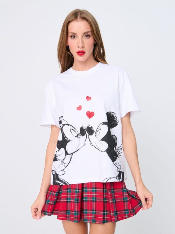 Sinsay Sinsay - Majica kratkih rukava Mickey Mouse - bijelo