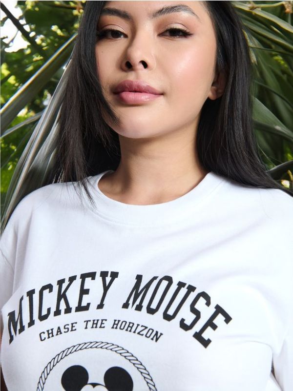 Sinsay Sinsay - Majica kratkih rukava Mickey Mouse - bijelo