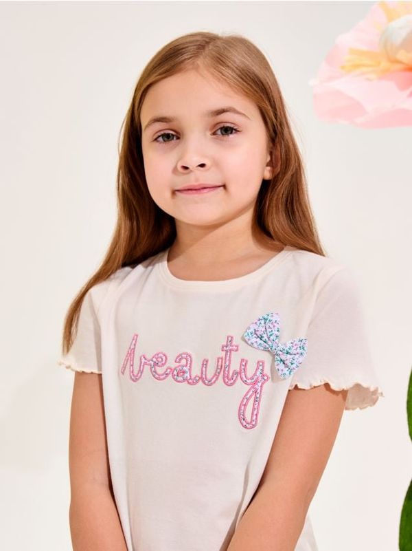 Sinsay Sinsay - Majica sa printom - krem