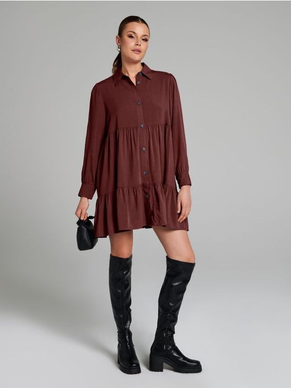 Sinsay Sinsay - Mini haljina s ovratnikom - crveno