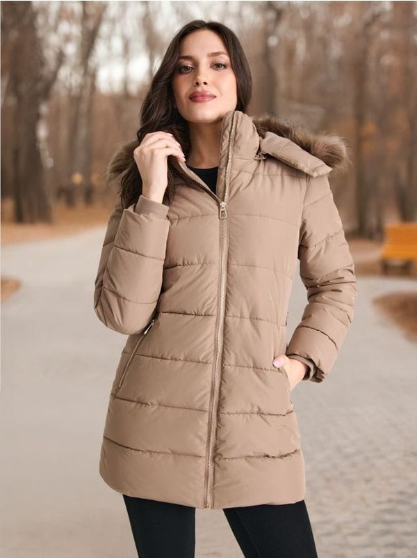 Sinsay Sinsay - Qulirana jakna s kapuljačom - bež